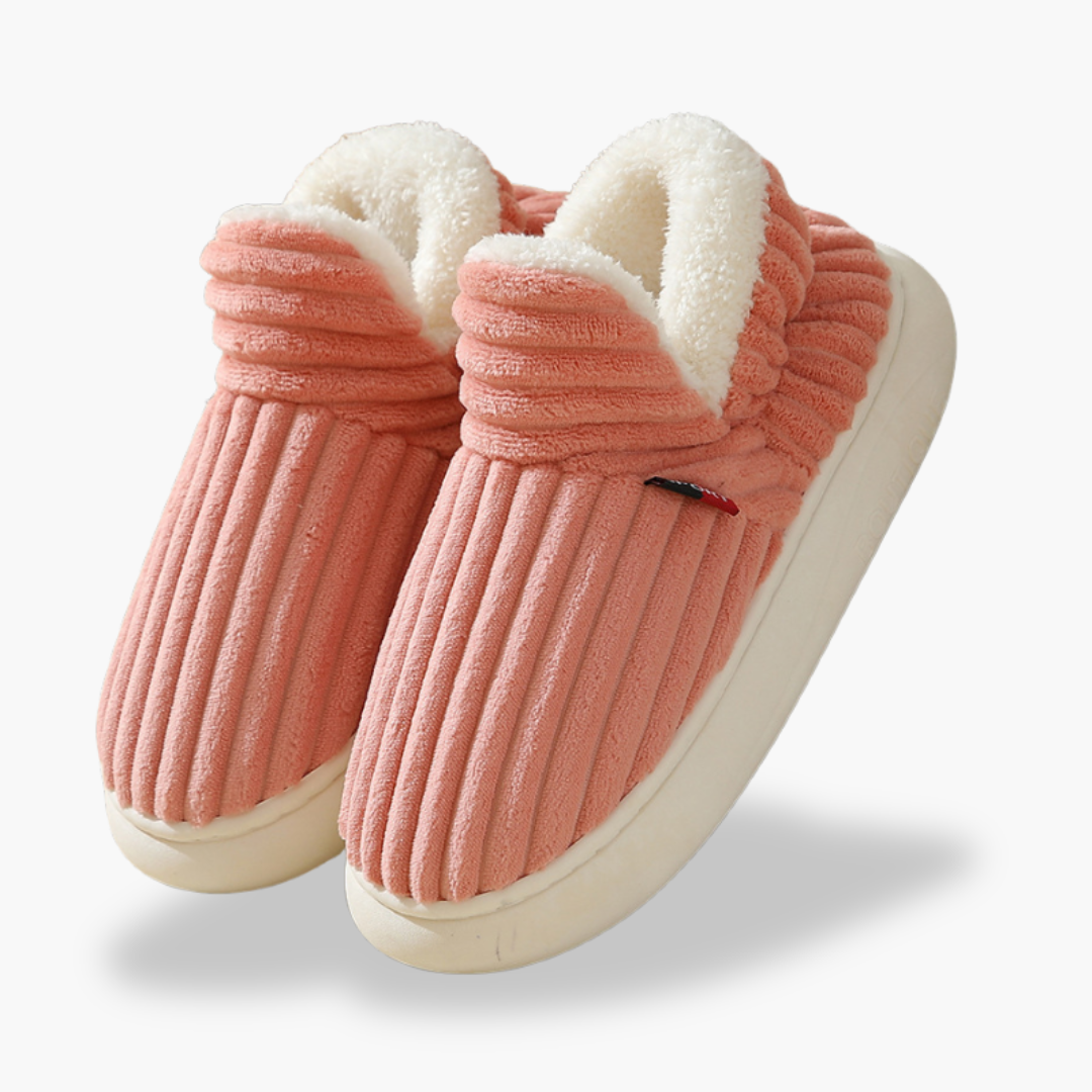 Orthopedic fabric slippers with fur | Altivaro