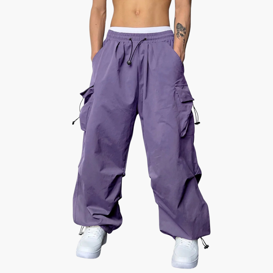 Pantaloni Cargo Uomo Larghi Paracadute Streetwear | Altivaro