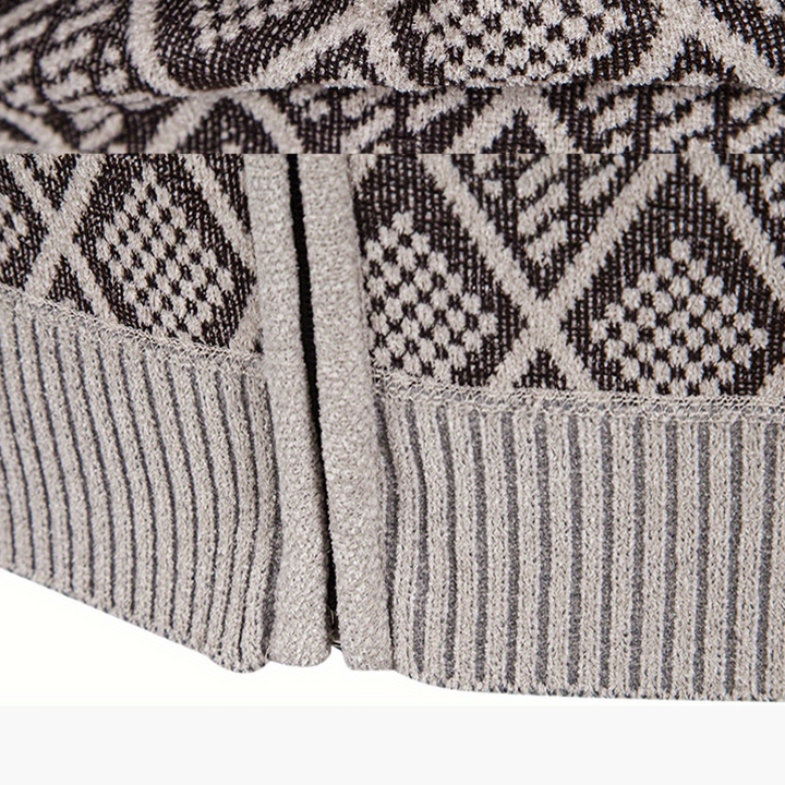 Cardigan Design a Diamante con Zip da Uomo | Altivaro