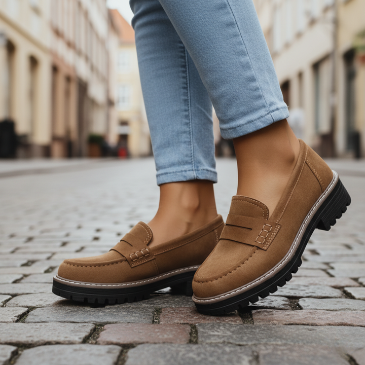 Orthopädischer Damenschuh Mokassin aus Wildleder mit Komfortsohle | Altivaro