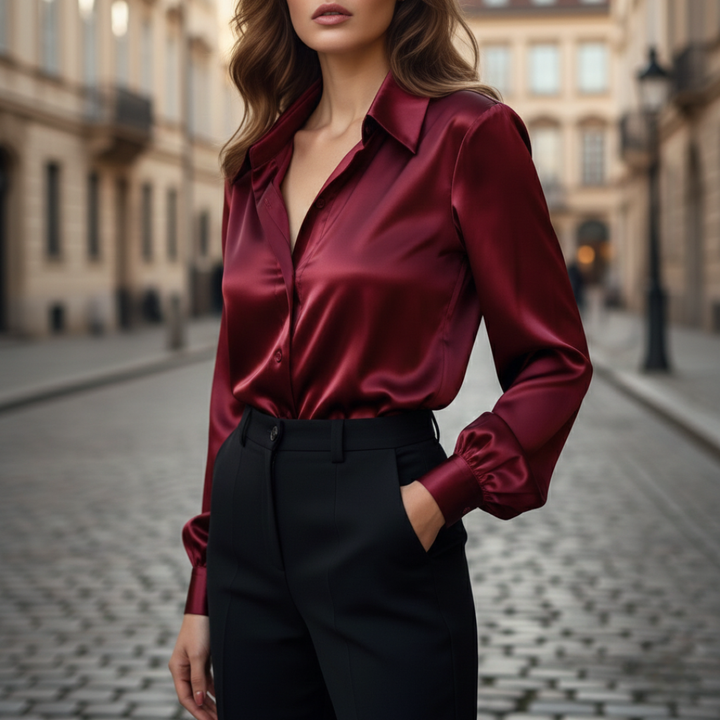 Elegant Women's Satin Satin Shirt | Altivaro
