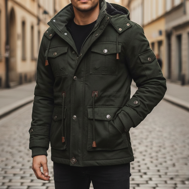Herren Parka Jacke mit Kapuze und Futter | Altivaro