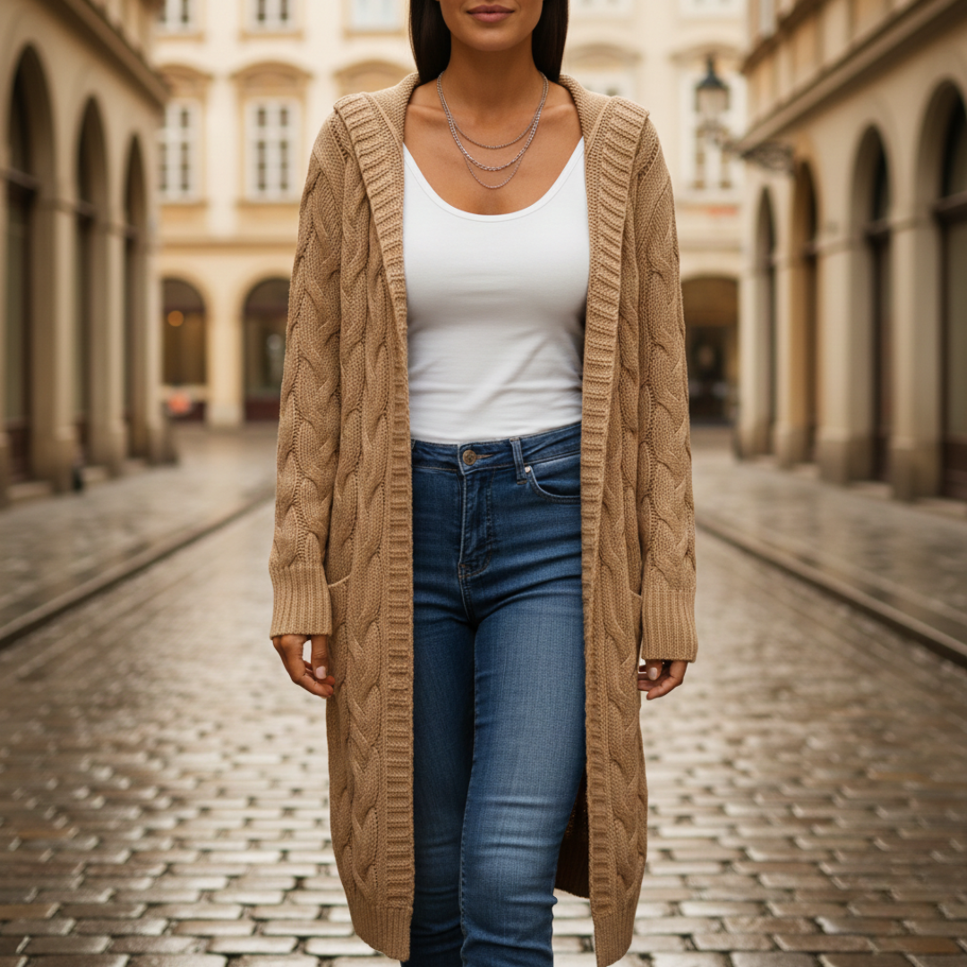 Cardigan Donna Maglia Lunga Kapuzenpullover Trikot | Altivaro