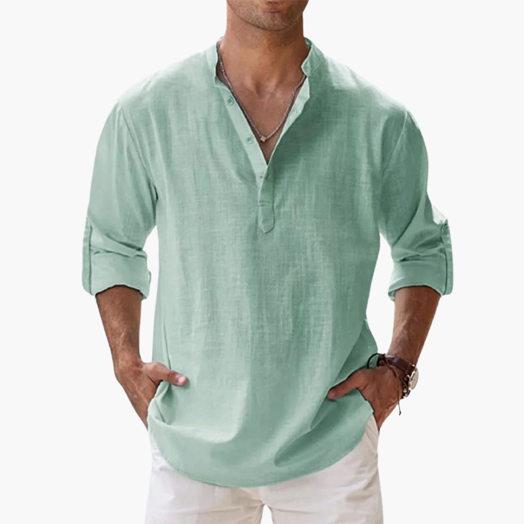 Camicia Uomo Estiva Lino Manica Lunga | Altivaro
