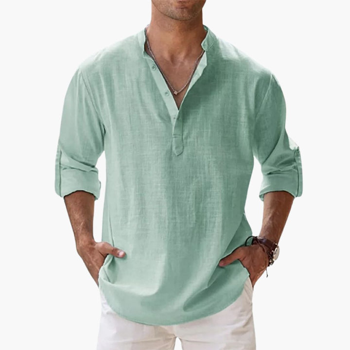 Camicia Uomo Estiva Lino Manica Lunga | Altivaro