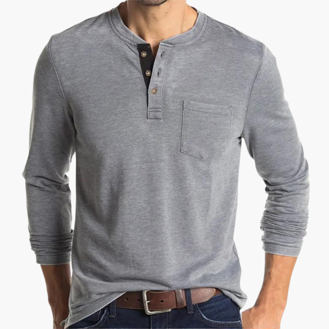 Men's Long Sleeve Henley Shirt | Altivaro