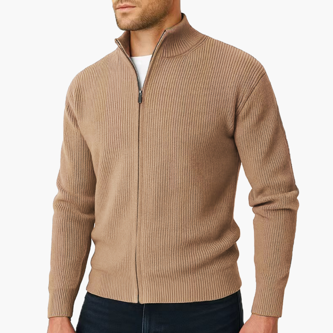 Maglione uomo zip lana collo alto invernale | Altivaro