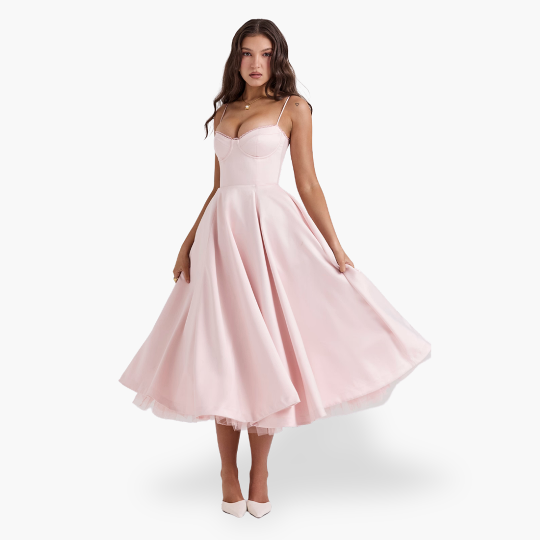 Abito Donna Elegante Midi Svasato Bustier Cerimonia |  Altivaro
