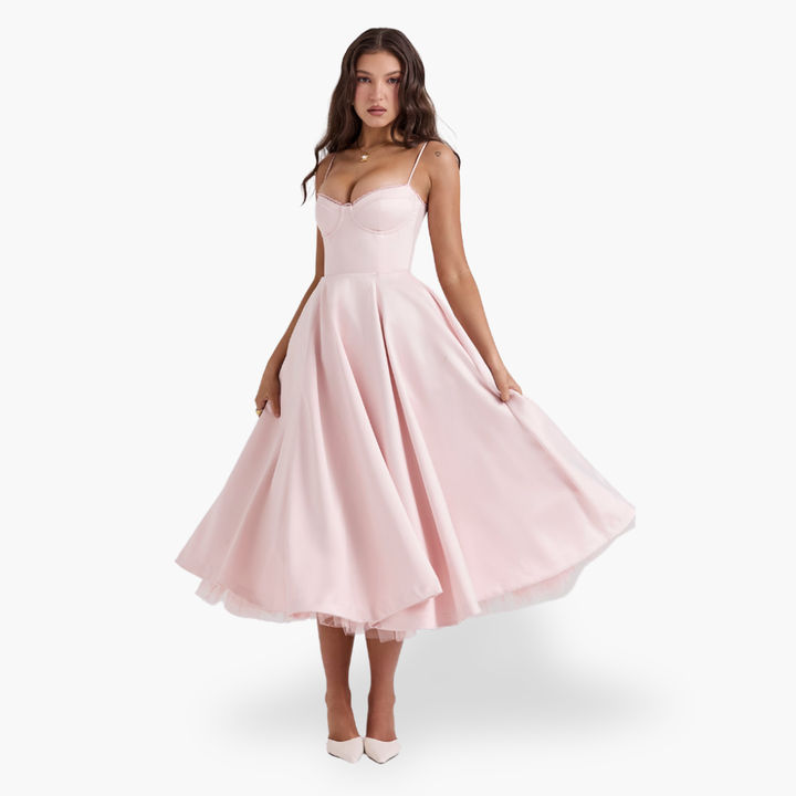 Abito Donna Elegante Midi Svasato Bustier Cerimonia |  Altivaro