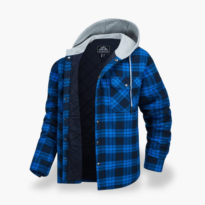 Men's Winter Plaid Jacket Lined with Hood | Altivaro
