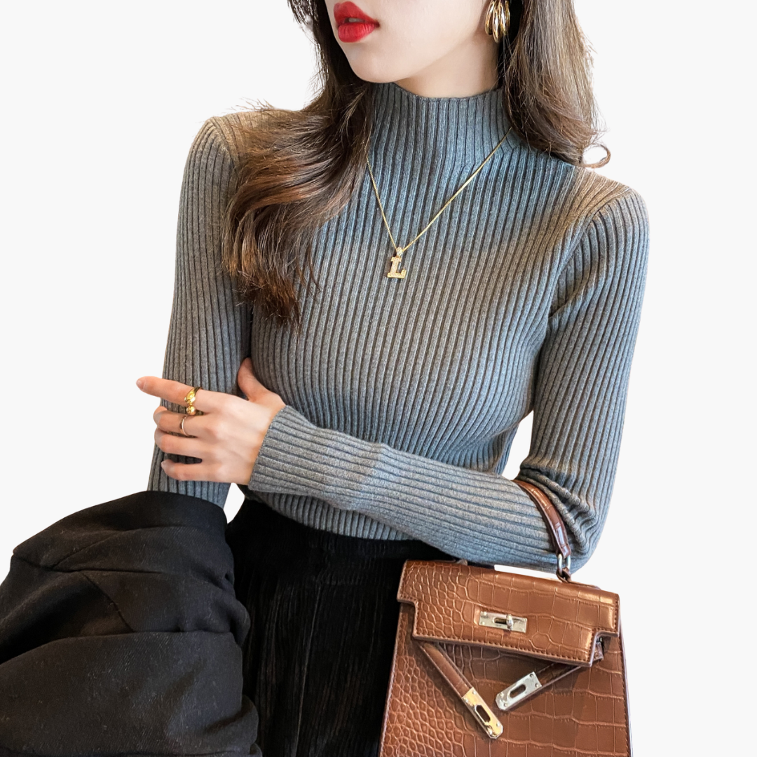 Maglione Donna a Righe con Collo Alto | Altivaro