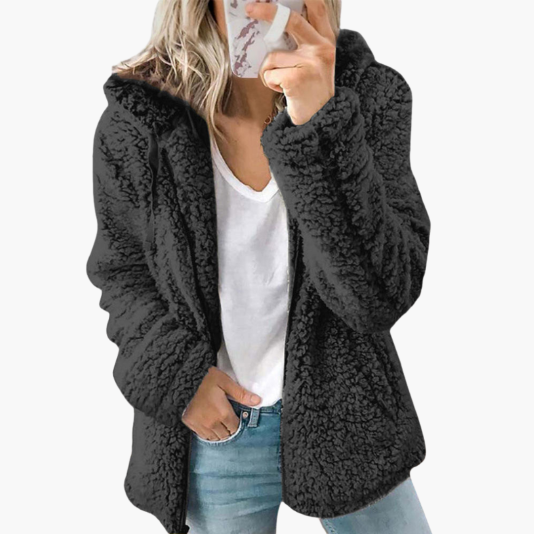 Women's Teddy Jacket in Soft Fleece with Hood | Altivaro