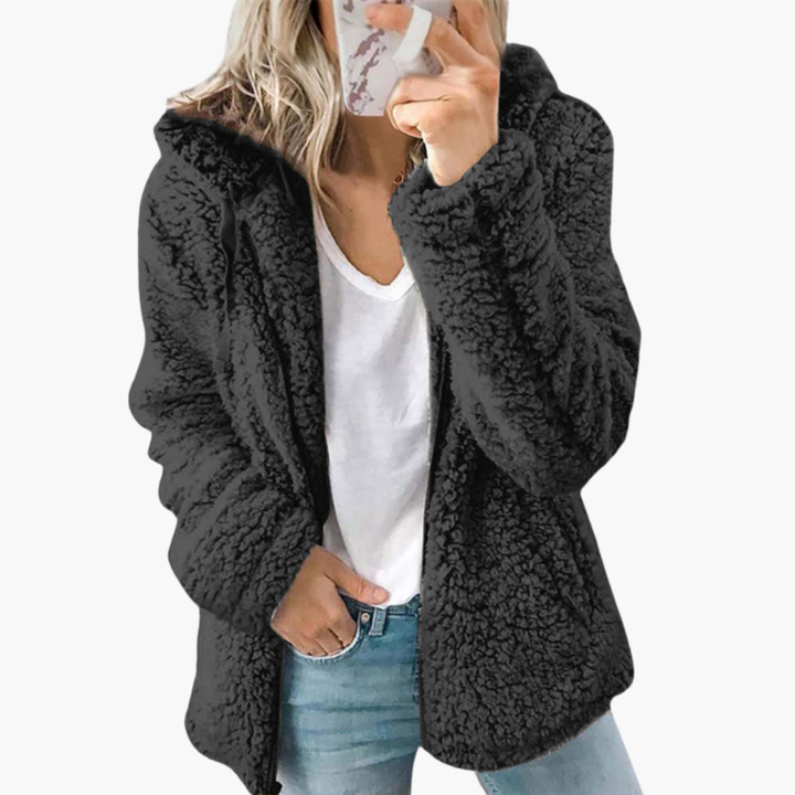 Women's Teddy Jacket in Soft Fleece with Hood | Altivaro