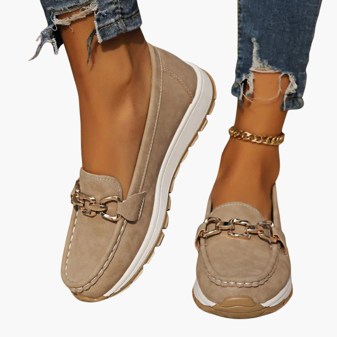 Orthopädische Damenschuhe aus Segeltuch mit Metalldetails | Altivaro