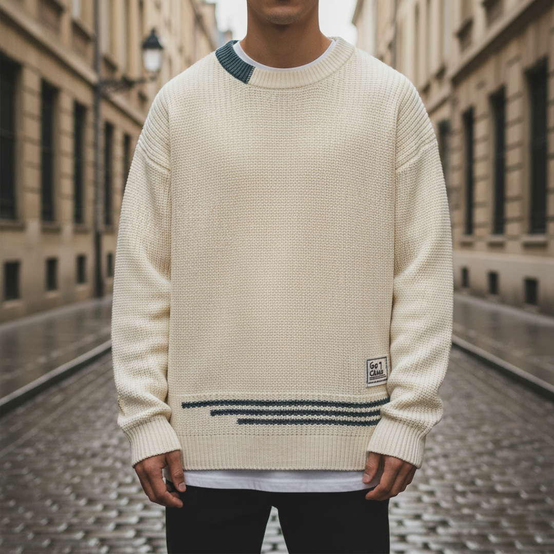 Herrenpullover Polyester Rundhalsausschnitt Freizeitstrick | Altivaro