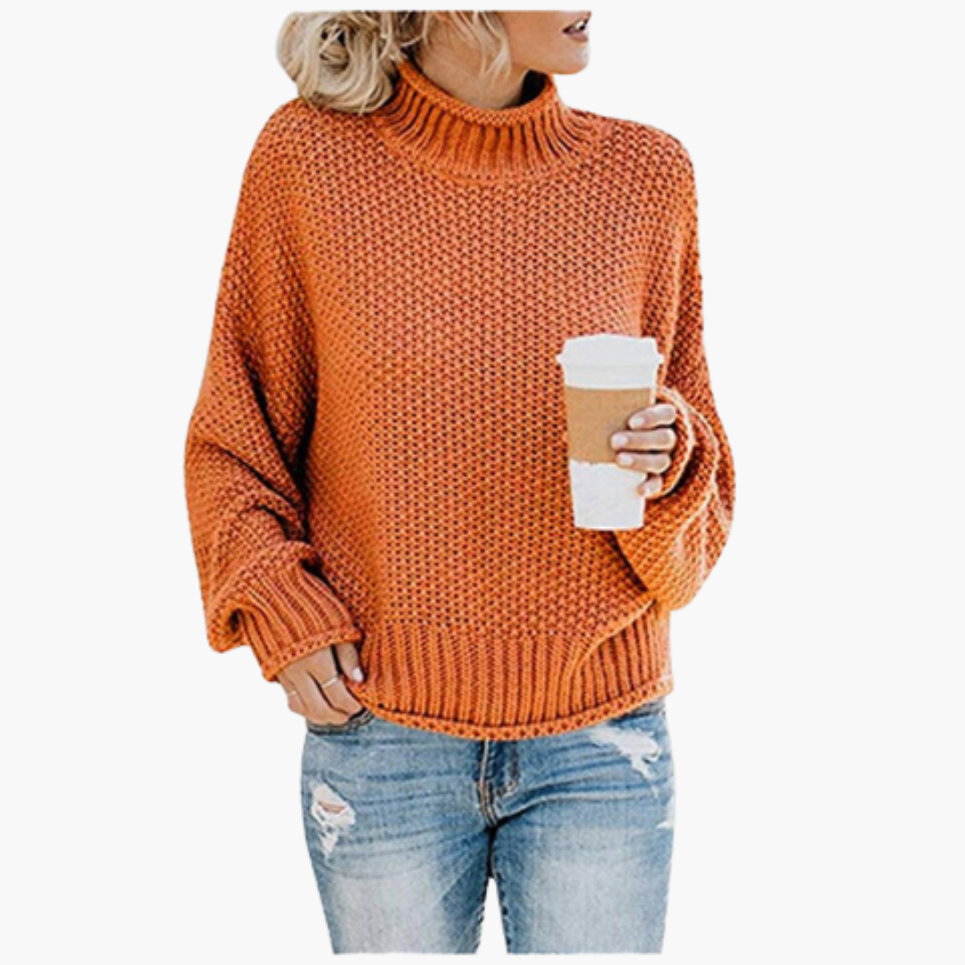 Maglione a Collo Alto Donna in Maglia Grossa Casual | Altivaro