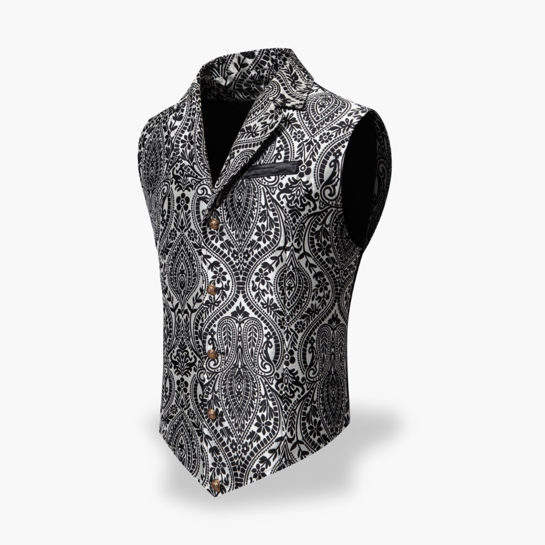 Gilet Uomo da Cerimonia in Raso Jacquard con Bottoni | Altivaro