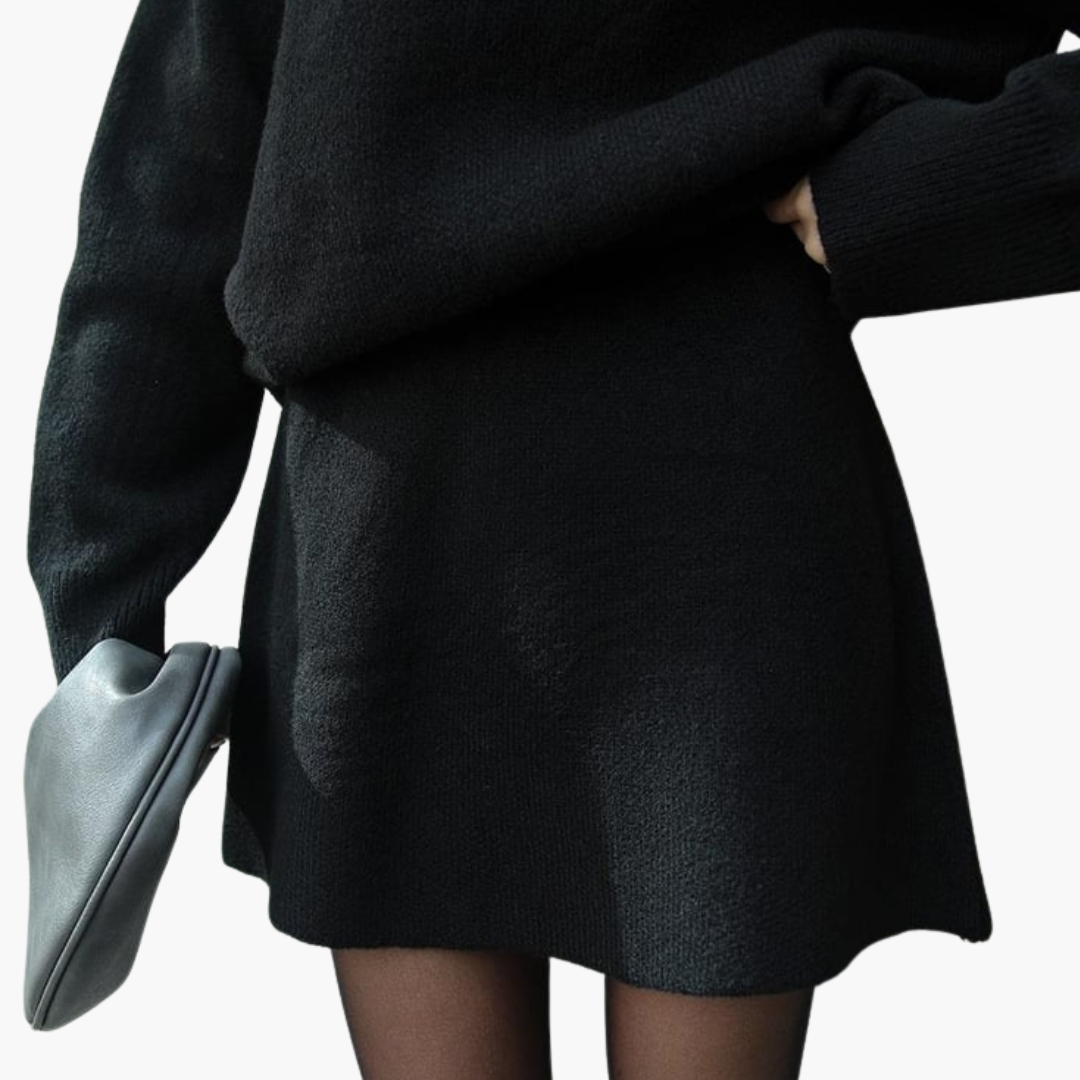 Completo Donna Maglia e Gonna Antracite Lana Sintetica Invernale | Altivaro