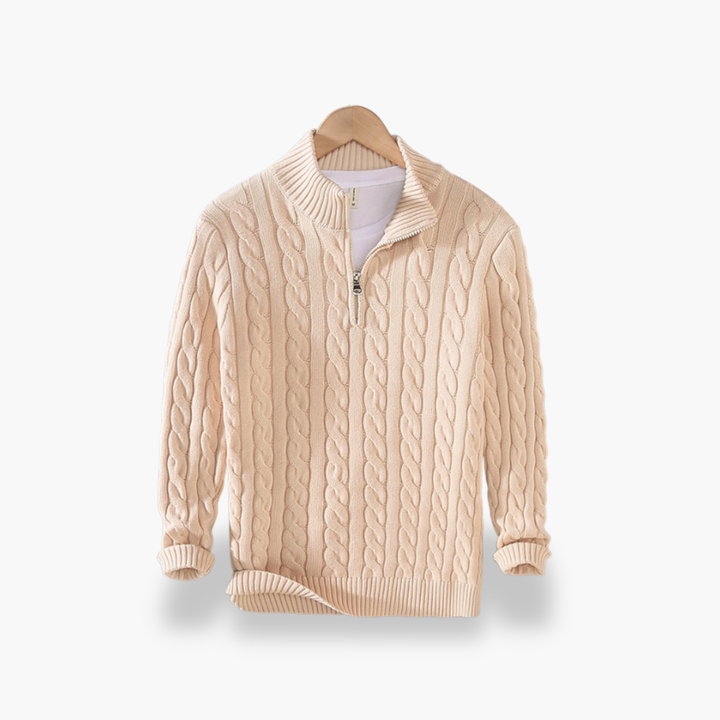 Maglione Zippato in Filo Intrecciato per Uomo | Altivaro