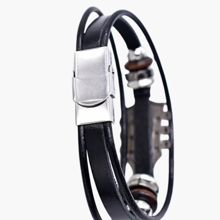 Bracciale in Pelle con Dettaglio Chitarra | Altivaro