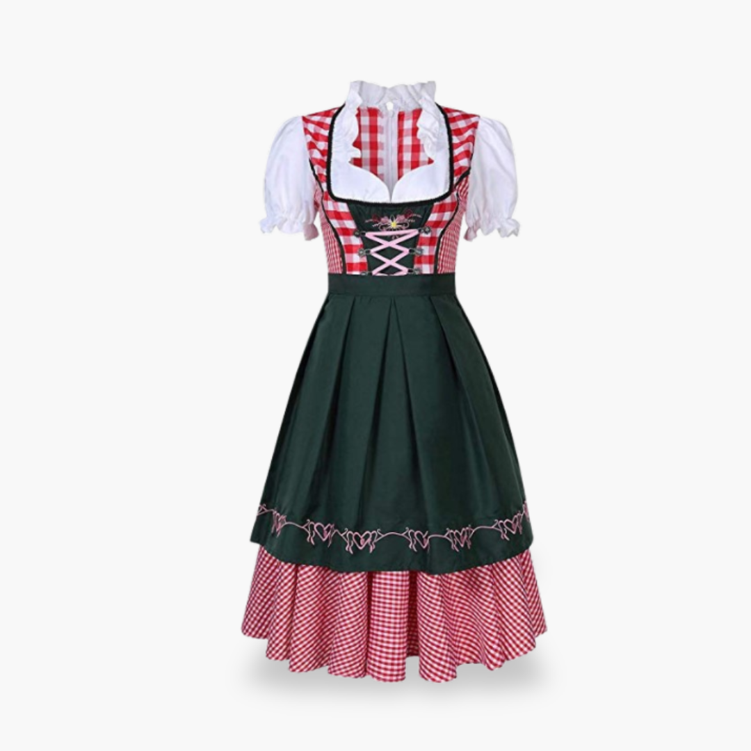 Abito Dirndl Donna con Corsetto e Gonna a Piega in Vichinga | Altivaro