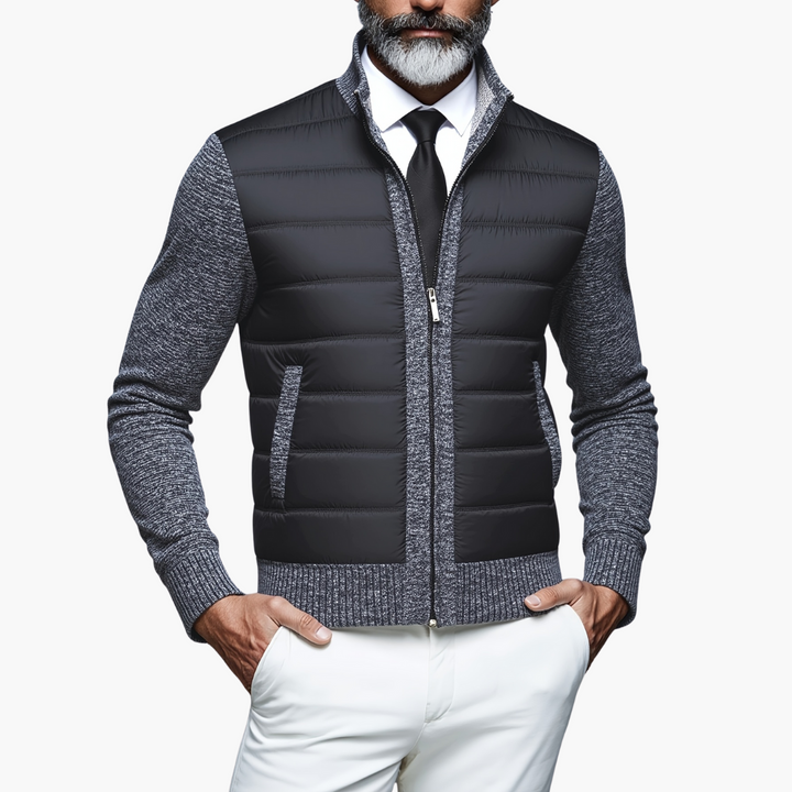 Giacca Uomo con Dettagli Tricot e Zip | Altivaro