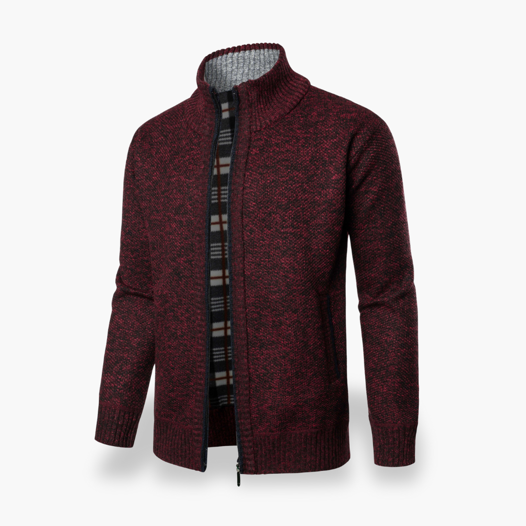 Cardigan uomo con zip, in tessuto misto | Altivaro
