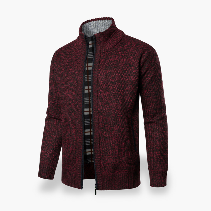 Cardigan uomo con zip, in tessuto misto | Altivaro