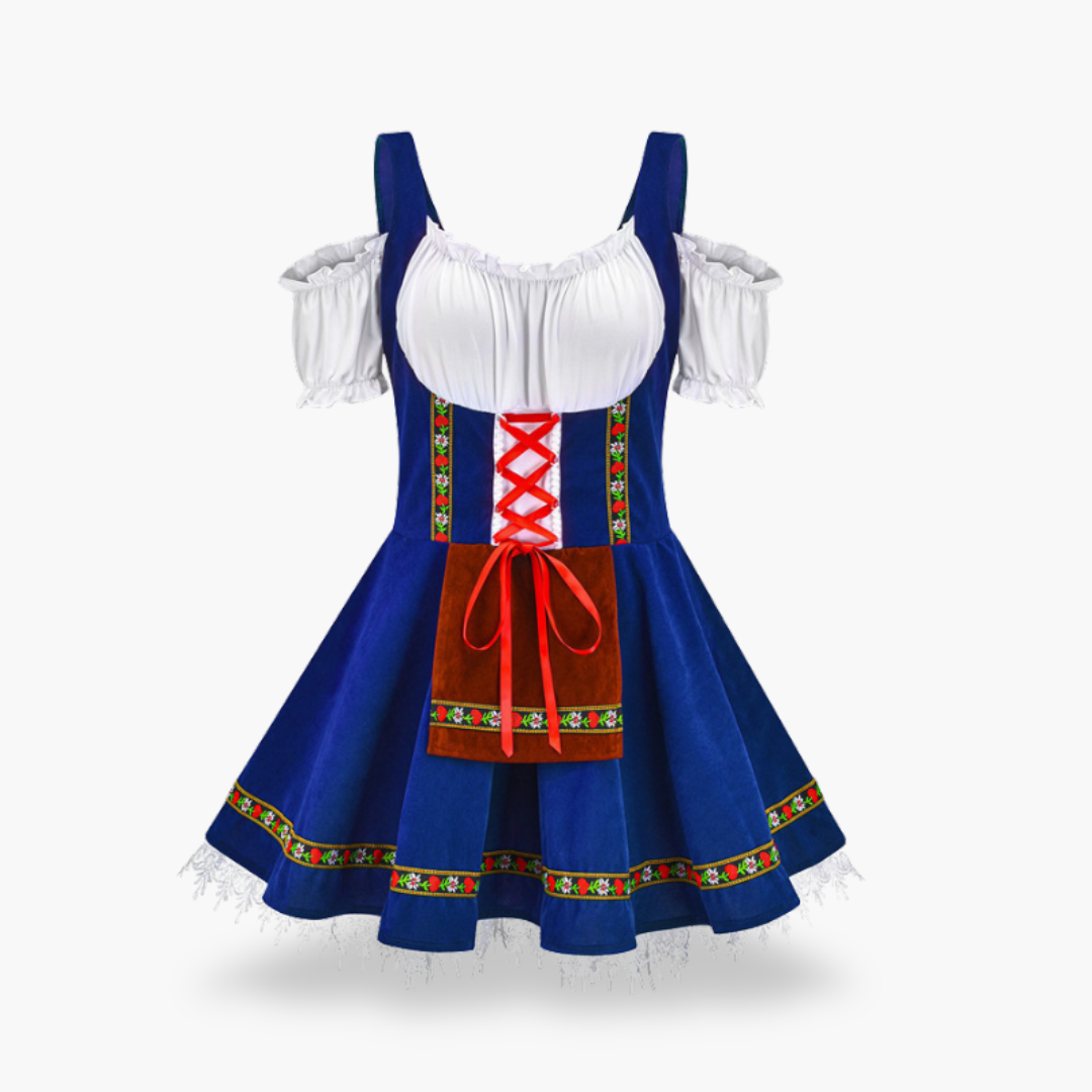 Donna Abito Dirndl con Corsetto e Gonna a Pieghe | Altivaro