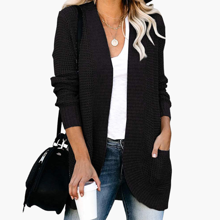 Women's Lightweight Knit Cardigan with Open Pockets | Altivaro