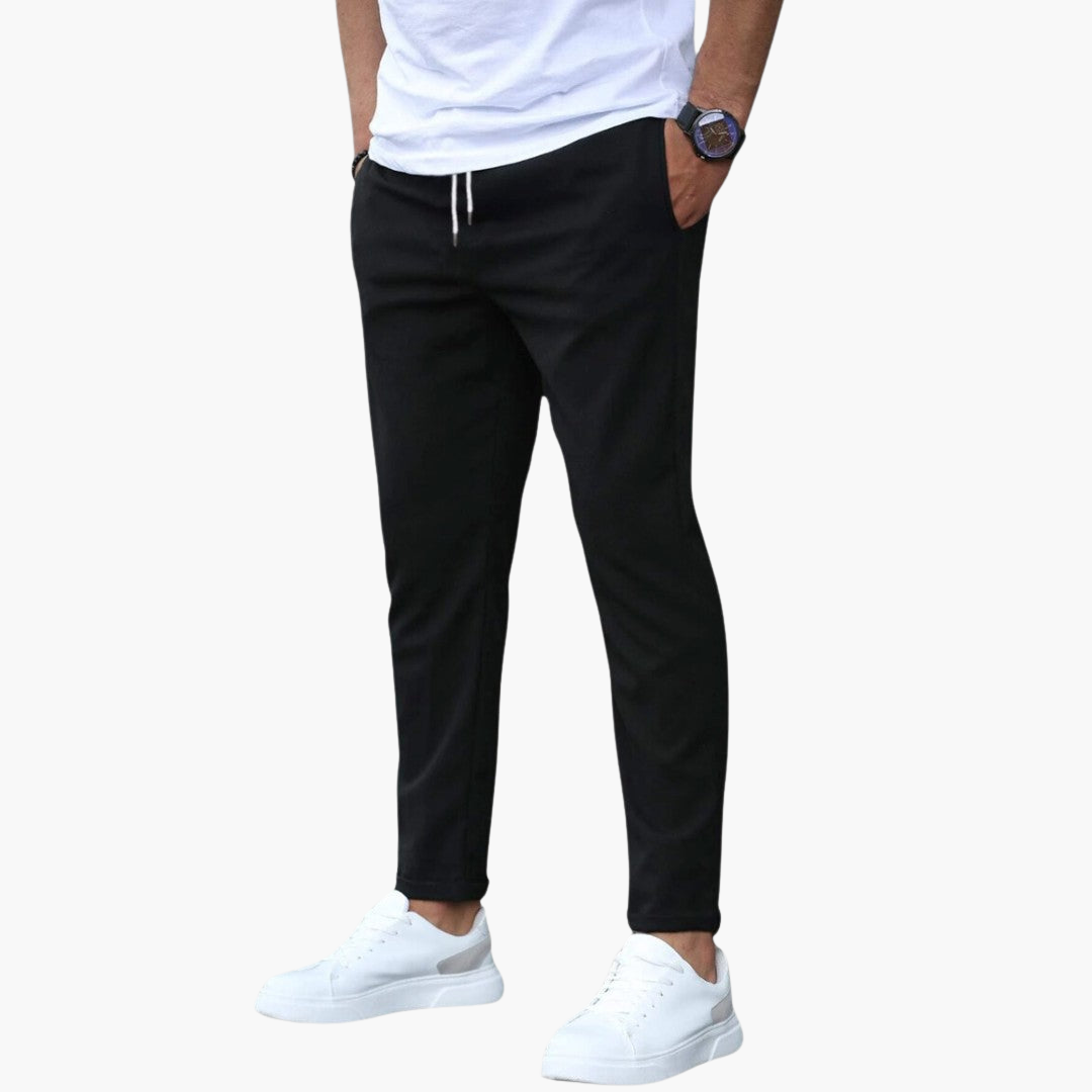 Pantaloni Uomo Casual Neri Slim Fit Cotone | Altivaro-Altivaro