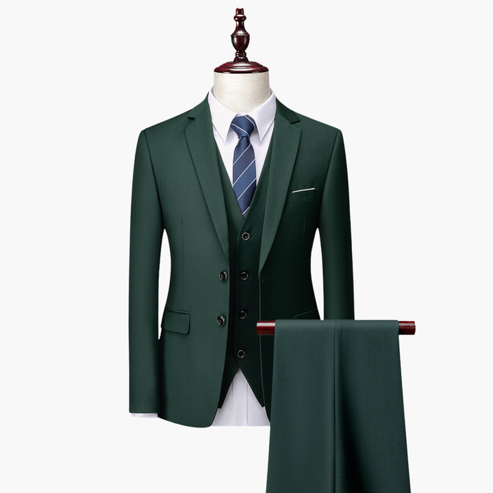 Abito Uomo Elegante 3 Pezzi Slim Fit Poliestere Blu Petrolio Cerimonia | Altivaro-Altivaro