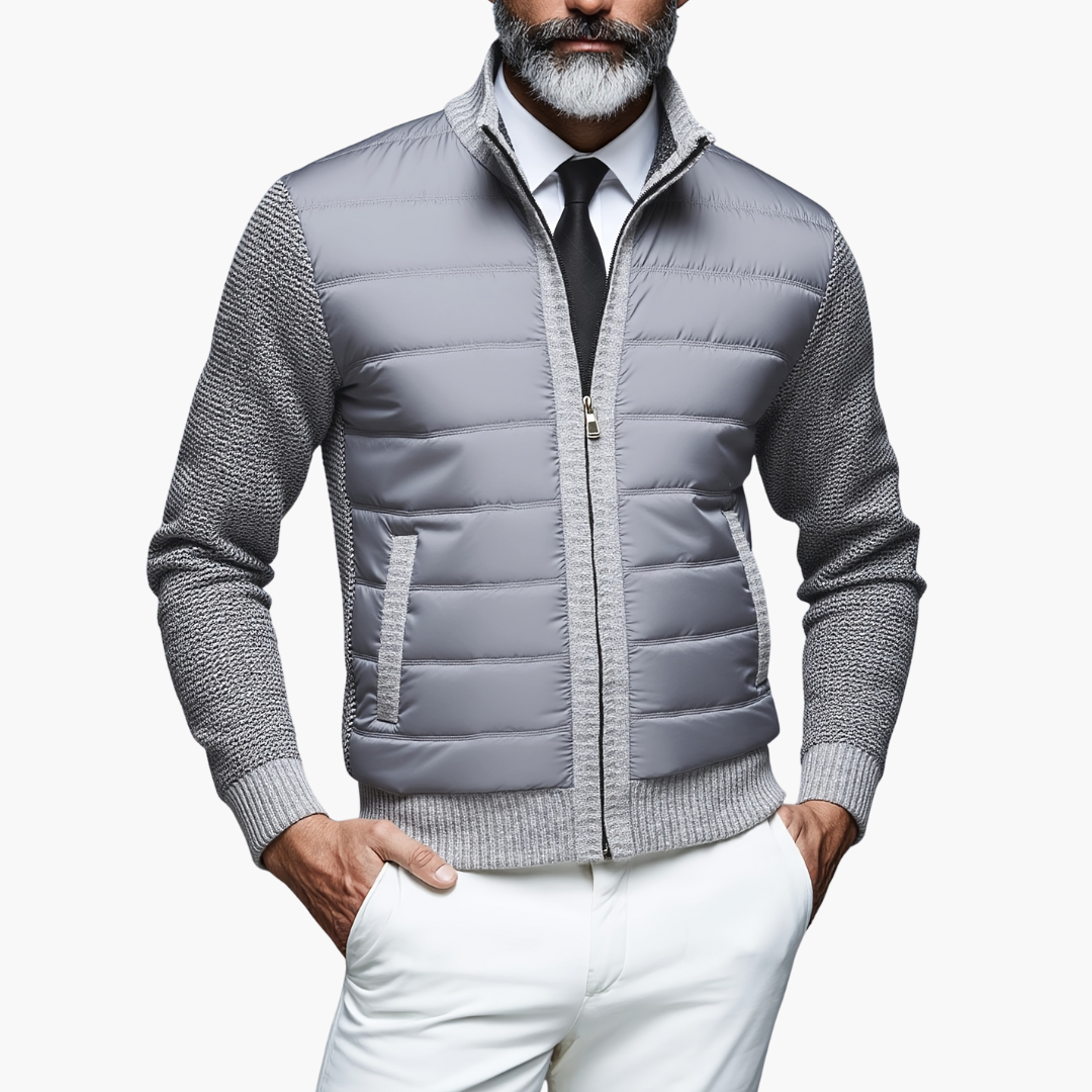 Giacca Uomo con Dettagli Tricot e Zip | Altivaro