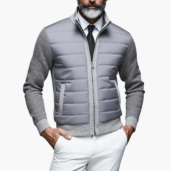 Giacca Uomo con Dettagli Tricot e Zip | Altivaro