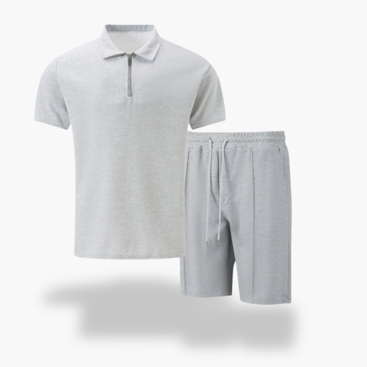 Polo mit Reißverschluss und Herren-Shorts mit Kordelzug | Altivaro