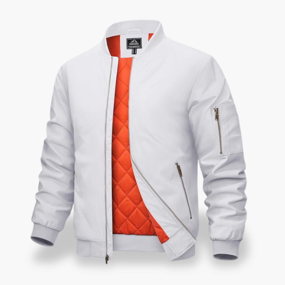 Men's Bomber Jacket with Quilted Lining and Zip Pockets | Altivaro