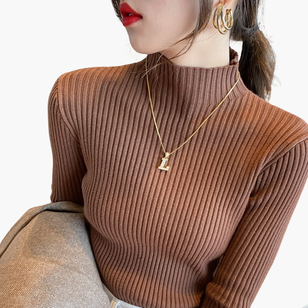 Maglione Donna a Righe con Collo Alto | Altivaro