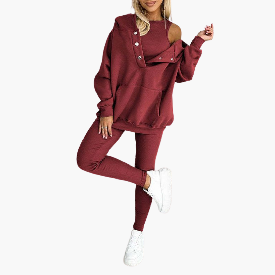 Tuta Sportiva Donna con Cappuccio e Bottoni | Altivaro