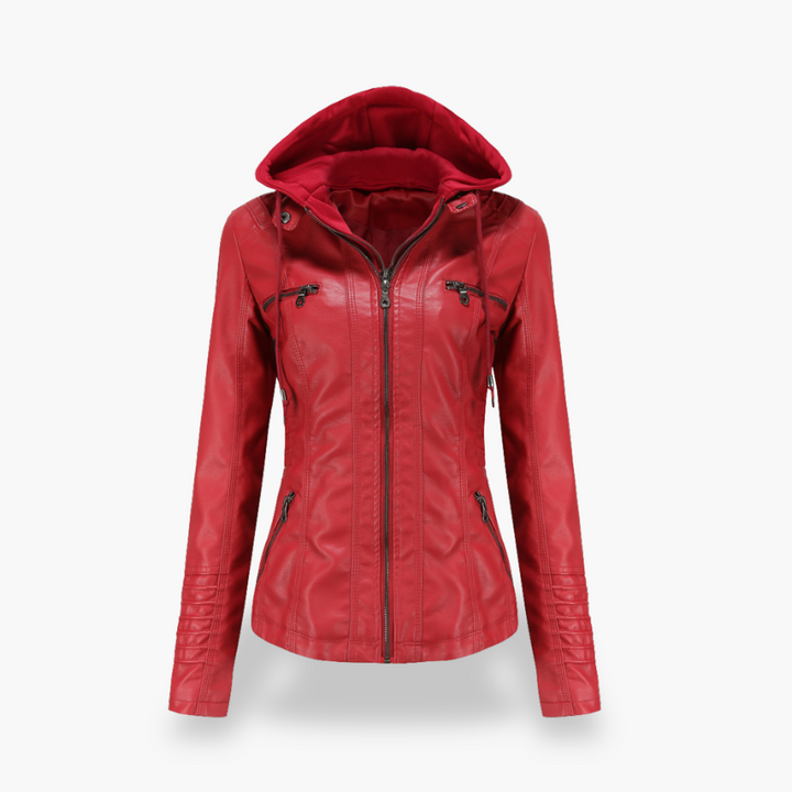 Giacca Donna in Ecopelle con Cappuccio e Zip Slim Fit | Altivaro
