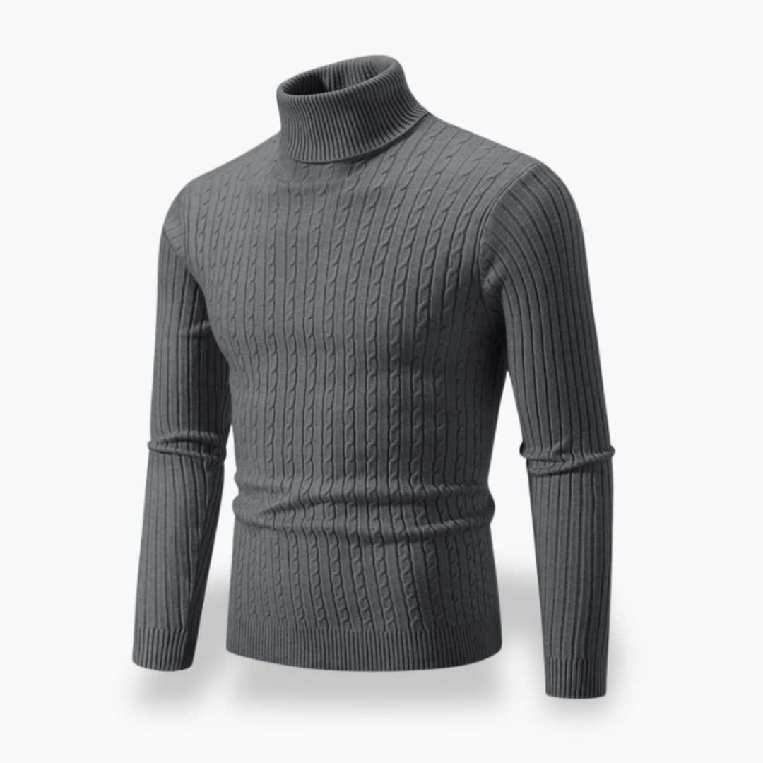 Maglione Dolcevita a Treccia Uomo in Maglia | Altivaro