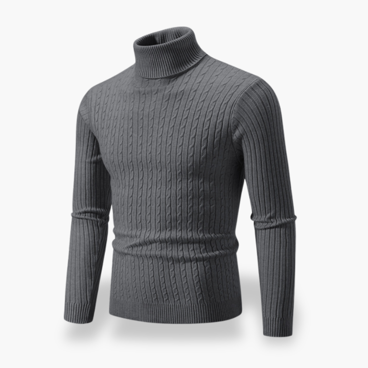 Maglione Dolcevita a Treccia Uomo in Maglia | Altivaro