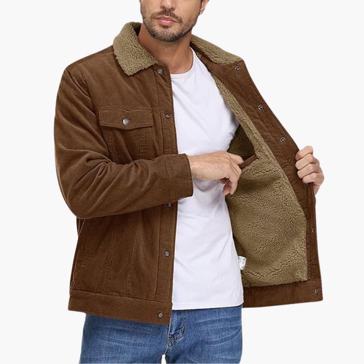 Men's Winter Jacket Corduroy Sherpa Lined | Altivaro