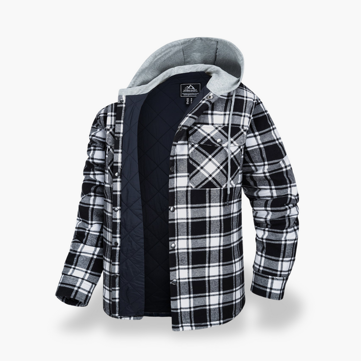 Men's Winter Plaid Jacket Lined with Hood | Altivaro