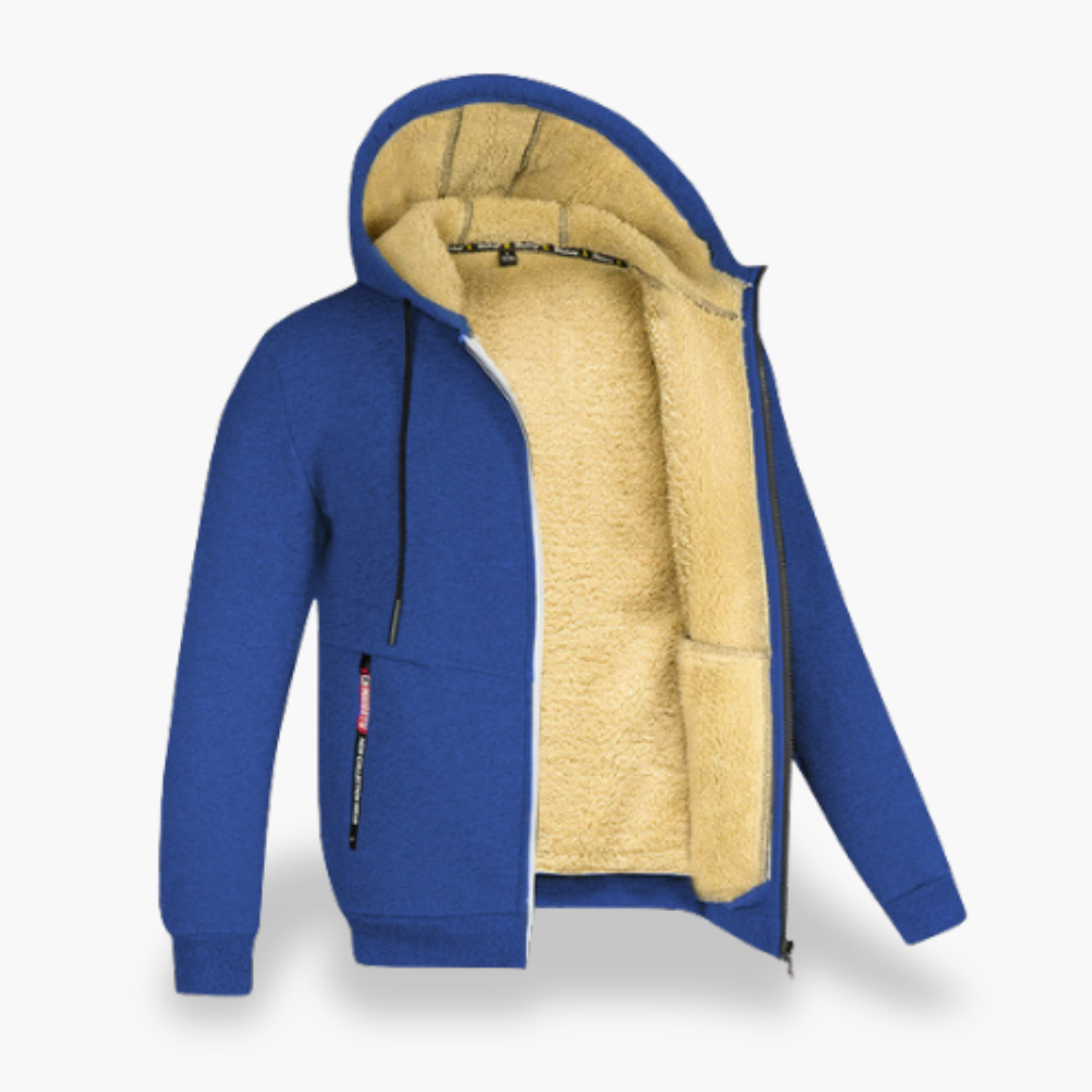 Felpa Uomo Invernale con Cappuccio Zip Foderata in Pile | Altivaro