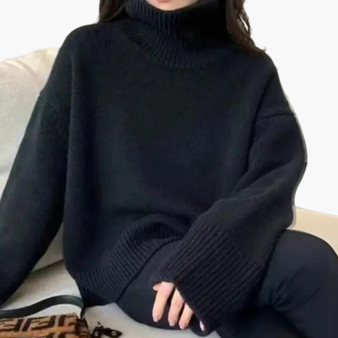 Maglione donna in cashmere con collo alto | Altivaro