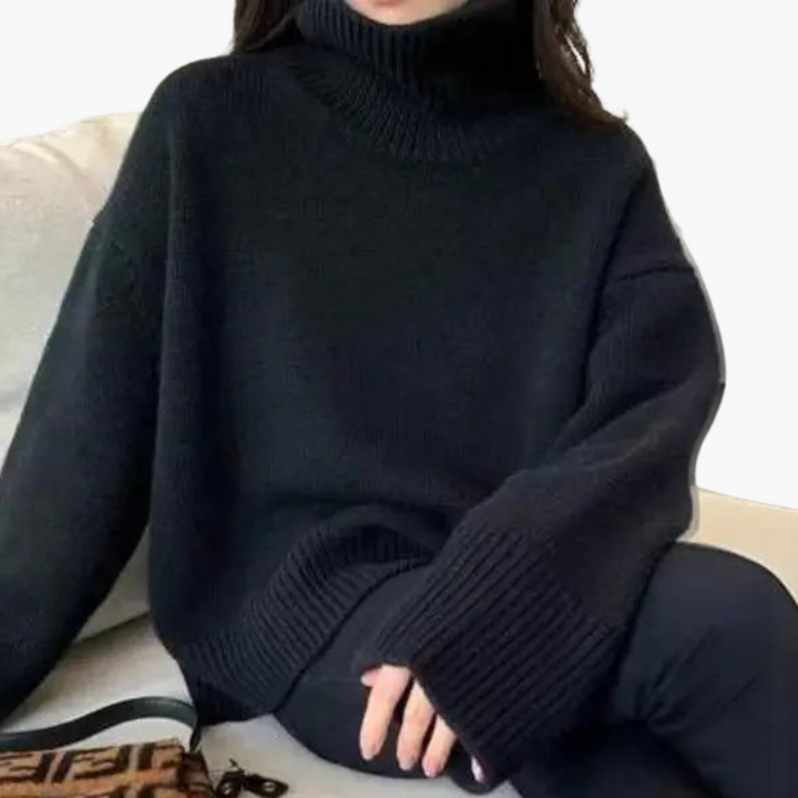 Maglione donna in cashmere con collo alto | Altivaro