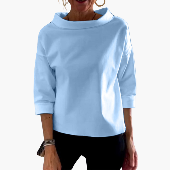 Elegant Women's Blouse 3/4 Sleeve Boat Neck | Altivaro