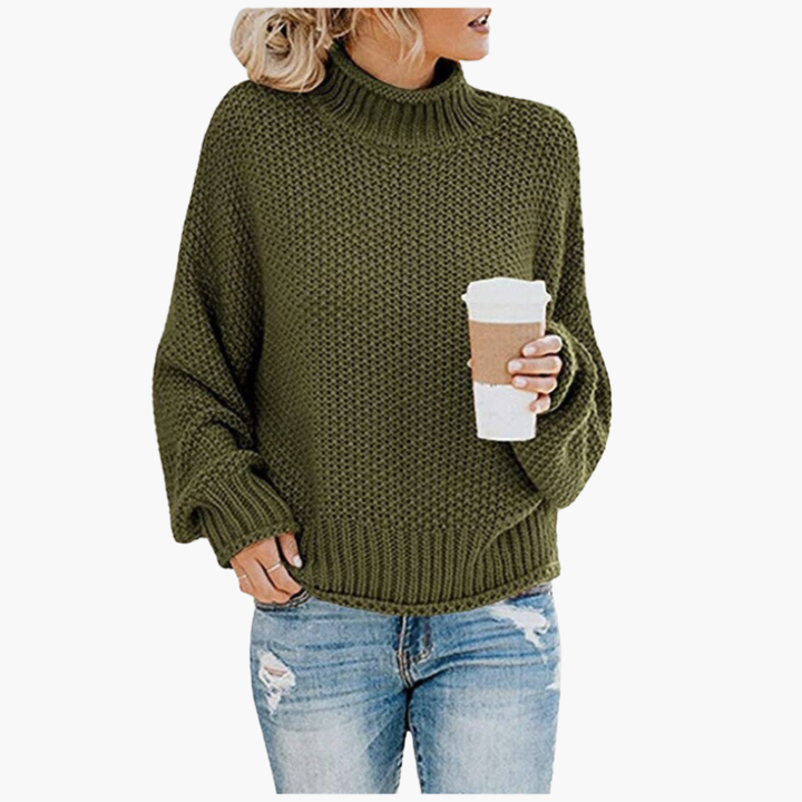 Maglione a Collo Alto Donna in Maglia Grossa Casual | Altivaro