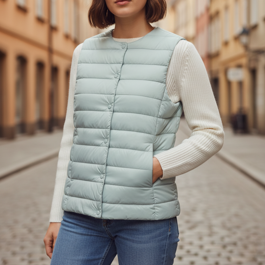 Gilet Piumino Donna Leggero con Bottoni e Taglio Comodo | Altivaro