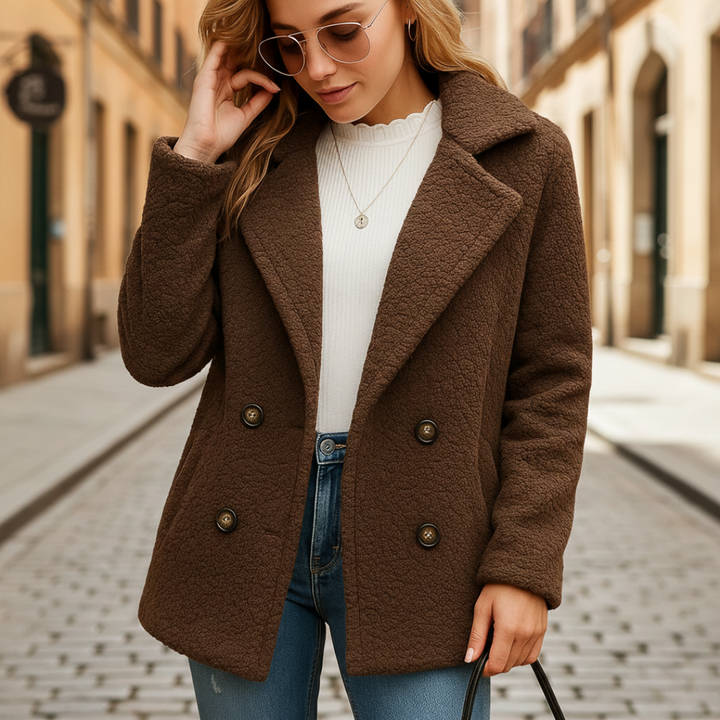 Cappotto Donna Doppiopetto Tessuto Bouclé Mezza Stagione | Altivaro